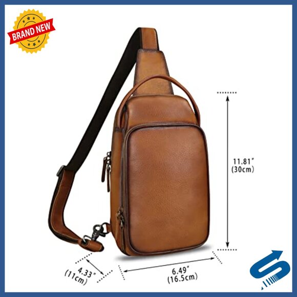 Genuine Leather Sling Backpack Crossbody Daypack Anti-Theft Purse main image 7